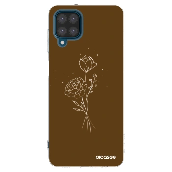 Picasee Samsung Galaxy A12 A125F Hülle - Transparentes Silikon - Brown flowers