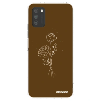 Picasee Xiaomi Poco M3 Hülle - Transparentes Silikon - Brown flowers