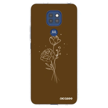 Picasee Motorola Moto G9 Play Hülle - Transparentes Silikon - Brown flowers