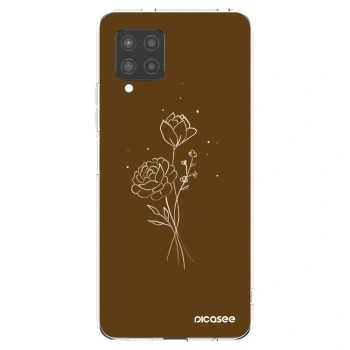 Picasee Samsung Galaxy A42 A426B Hülle - Transparentes Silikon - Brown flowers