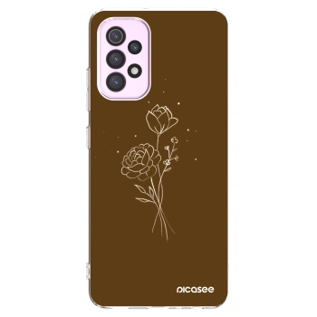 Picasee Samsung Galaxy A32 5G A326B Hülle - Transparentes Silikon - Brown flowers