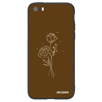 Hülle für Apple iPhone 5/5S/SE - Brown flowers
