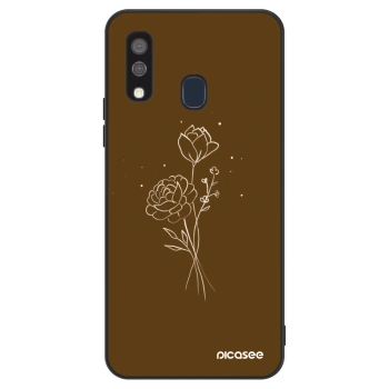 Hülle für Samsung Galaxy A40 A405F - Brown flowers
