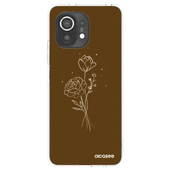 Picasee Xiaomi Mi 11 Hülle - Transparentes Silikon - Brown flowers