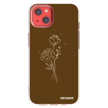Picasee Apple iPhone 13 Hülle - Transparentes Silikon - Brown flowers