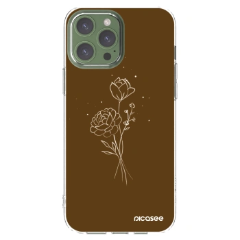 Picasee Apple iPhone 13 Pro Max Hülle - Transparentes Silikon - Brown flowers