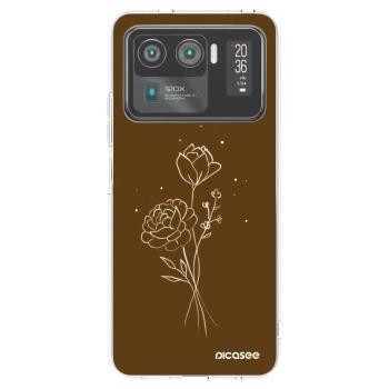 Picasee Xiaomi Mi 11 Ultra Hülle - Transparentes Silikon - Brown flowers