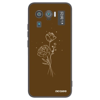 Picasee Xiaomi Mi 11 Ultra Hülle - Schwarzes Silikon - Brown flowers