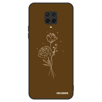 Hülle für Xiaomi Redmi Note 9S - Brown flowers