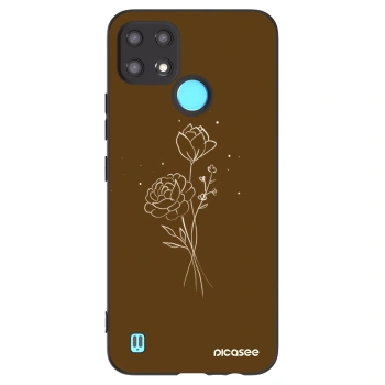 Hülle für Realme C21 - Brown flowers