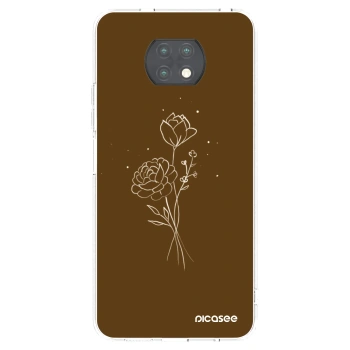 Picasee Xiaomi Redmi Note 9T Hülle - Transparentes Silikon - Brown flowers