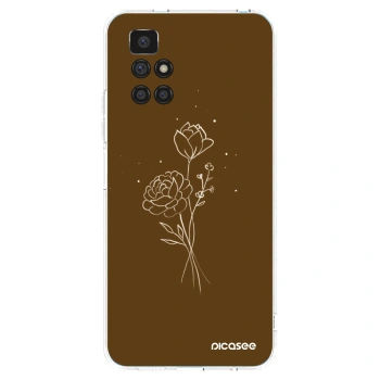 Picasee Xiaomi Redmi 10 Hülle - Transparentes Silikon - Brown flowers