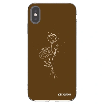 Picasee Apple iPhone XS Max Hülle - Transparentes Silikon - Brown flowers