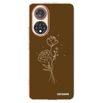 Picasee Honor 50 5G Hülle - Transparentes Silikon - Brown flowers