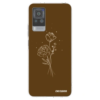 Picasee Vivo X60 Pro 5G Hülle - Transparentes Silikon - Brown flowers