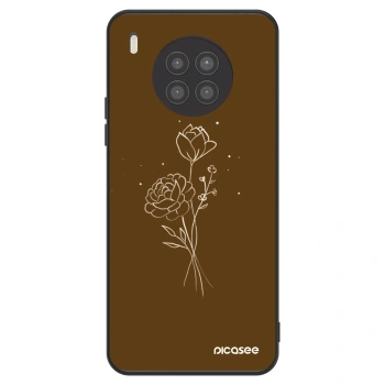Hülle für Huawei Nova 8i - Brown flowers
