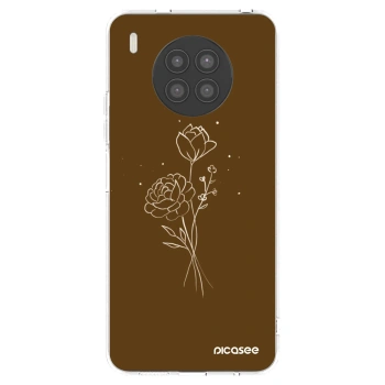 Picasee Huawei Nova 8i Hülle - Transparentes Silikon - Brown flowers