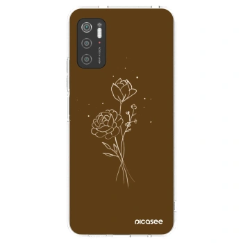 Picasee Xiaomi Poco M3 Pro 5G Hülle - Transparentes Silikon - Brown flowers