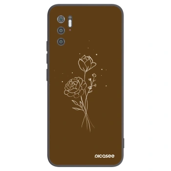 Picasee Xiaomi Poco M3 Pro 5G Hülle - Schwarzes Silikon - Brown flowers
