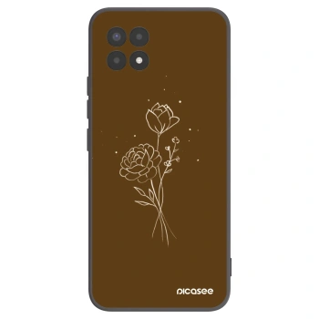 Picasee Realme 8i Hülle - Schwarzes Silikon - Brown flowers