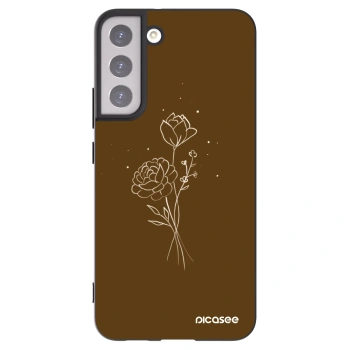 Picasee Samsung Galaxy S22+ 5G Hülle - Schwarzes Silikon - Brown flowers