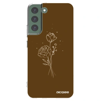 Picasee Samsung Galaxy S22+ 5G Hülle - Transparentes Silikon - Brown flowers