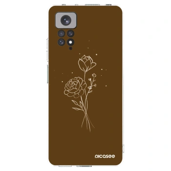 Picasee Xiaomi Redmi Note 11 Hülle - Transparentes Silikon - Brown flowers