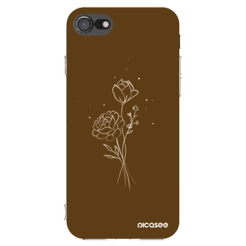 Picasee Apple iPhone SE 2022 Hülle - Transparentes Silikon - Brown flowers