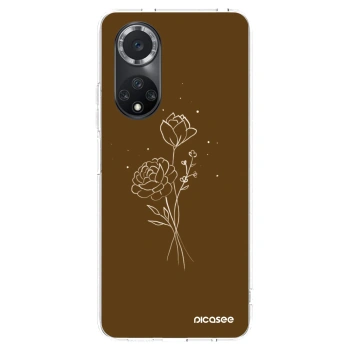 Picasee Huawei Nova 9 SE Hülle - Transparentes Silikon - Brown flowers