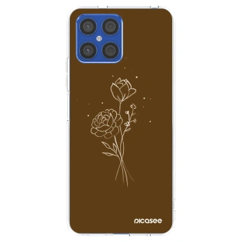 Picasee Honor X8 4G Hülle - Transparentes Silikon - Brown flowers