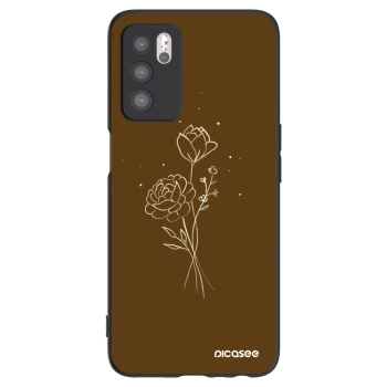 Picasee OPPO A16 Hülle - Schwarzes Silikon - Brown flowers