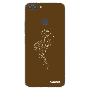 Picasee Huawei P Smart Hülle - Transparentes Silikon - Brown flowers