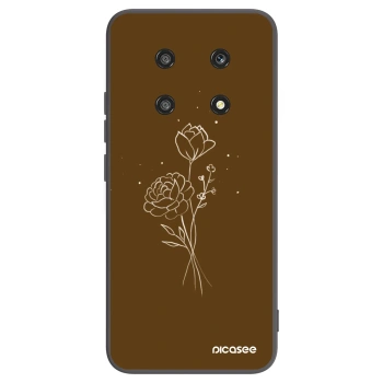 Picasee Honor Magic4 Lite 5G Hülle - Schwarzes Silikon - Brown flowers