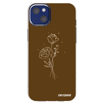 Picasee Apple iPhone 14 Plus Hülle - Transparentes Silikon - Brown flowers
