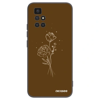 Picasee Xiaomi Redmi 10 (2022) Hülle - Schwarzes Silikon - Brown flowers