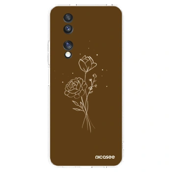 Picasee Honor 70 Hülle - Transparentes Silikon - Brown flowers