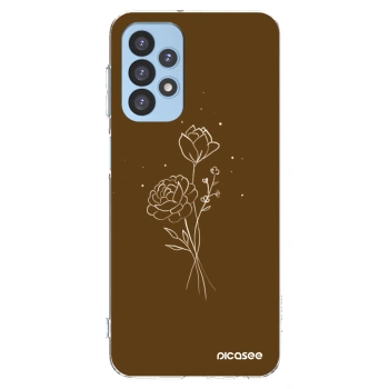 Picasee Samsung Galaxy A23 A235F 4G Hülle - Transparentes Silikon - Brown flowers