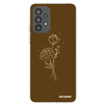 Picasee Samsung Galaxy A73 5G Hülle - Transparentes Silikon - Brown flowers