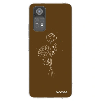 Picasee Xiaomi Redmi Note 11S 5G Hülle - Transparentes Silikon - Brown flowers
