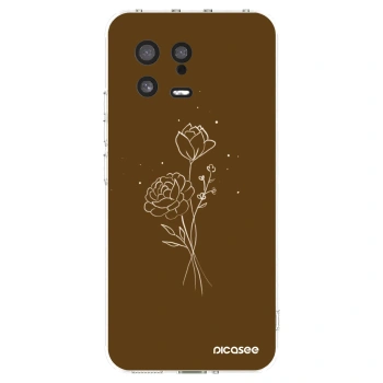 Picasee Xiaomi 13 Hülle - Transparentes Silikon - Brown flowers