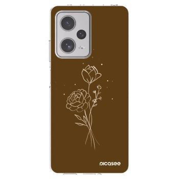 Picasee Xiaomi Redmi Note 12 Pro+ 5G Hülle - Transparentes Silikon - Brown flowers