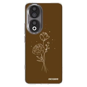 Picasee Honor 90 5G Hülle - Transparentes Silikon - Brown flowers