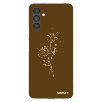 Picasee Samsung Galaxy A04s A047F Hülle - Transparentes Silikon - Brown flowers