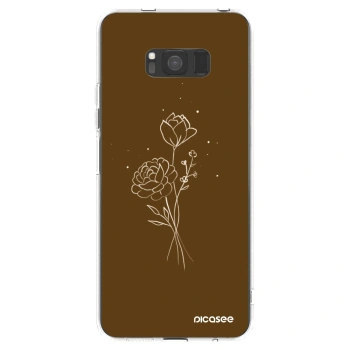 Picasee Samsung Galaxy S8 G950F Hülle - Transparentes Silikon - Brown flowers
