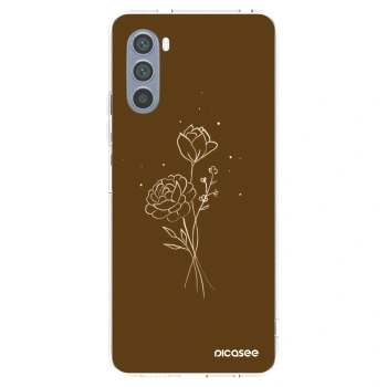 Picasee Motorola Moto G62 Hülle - Transparentes Silikon - Brown flowers