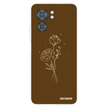 Picasee Motorola Edge 40 Hülle - Transparentes Silikon - Brown flowers