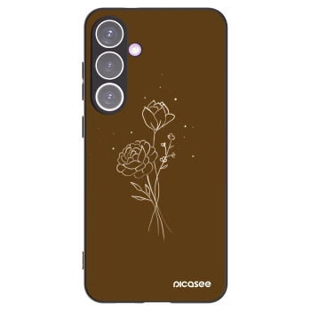 Picasee Samsung Galaxy S24+ S926B 5G Hülle - Schwarzes Silikon - Brown flowers