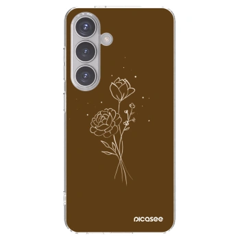 Picasee Samsung Galaxy S24 S921B 5G Hülle - Transparentes Silikon - Brown flowers