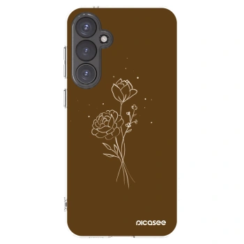 Picasee Samsung Galaxy S23 FE S711B Hülle - Transparentes Silikon - Brown flowers