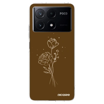 Picasee Xiaomi Poco X6 Pro Hülle - Transparentes Silikon - Brown flowers